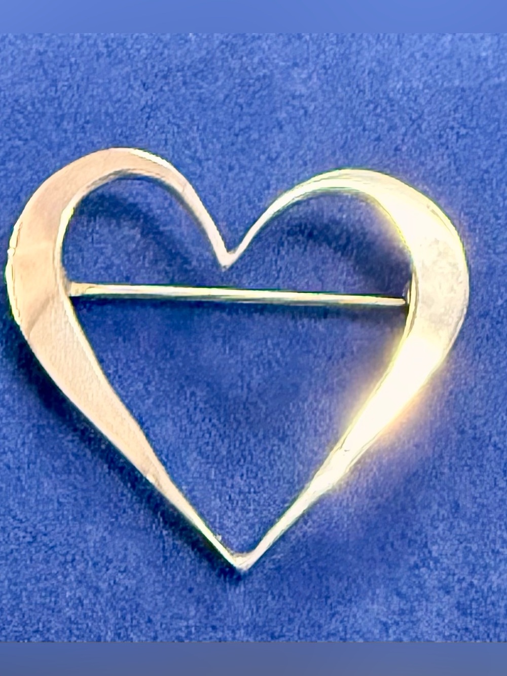 vtg Signed Sterling Open Heart Brooch Pin